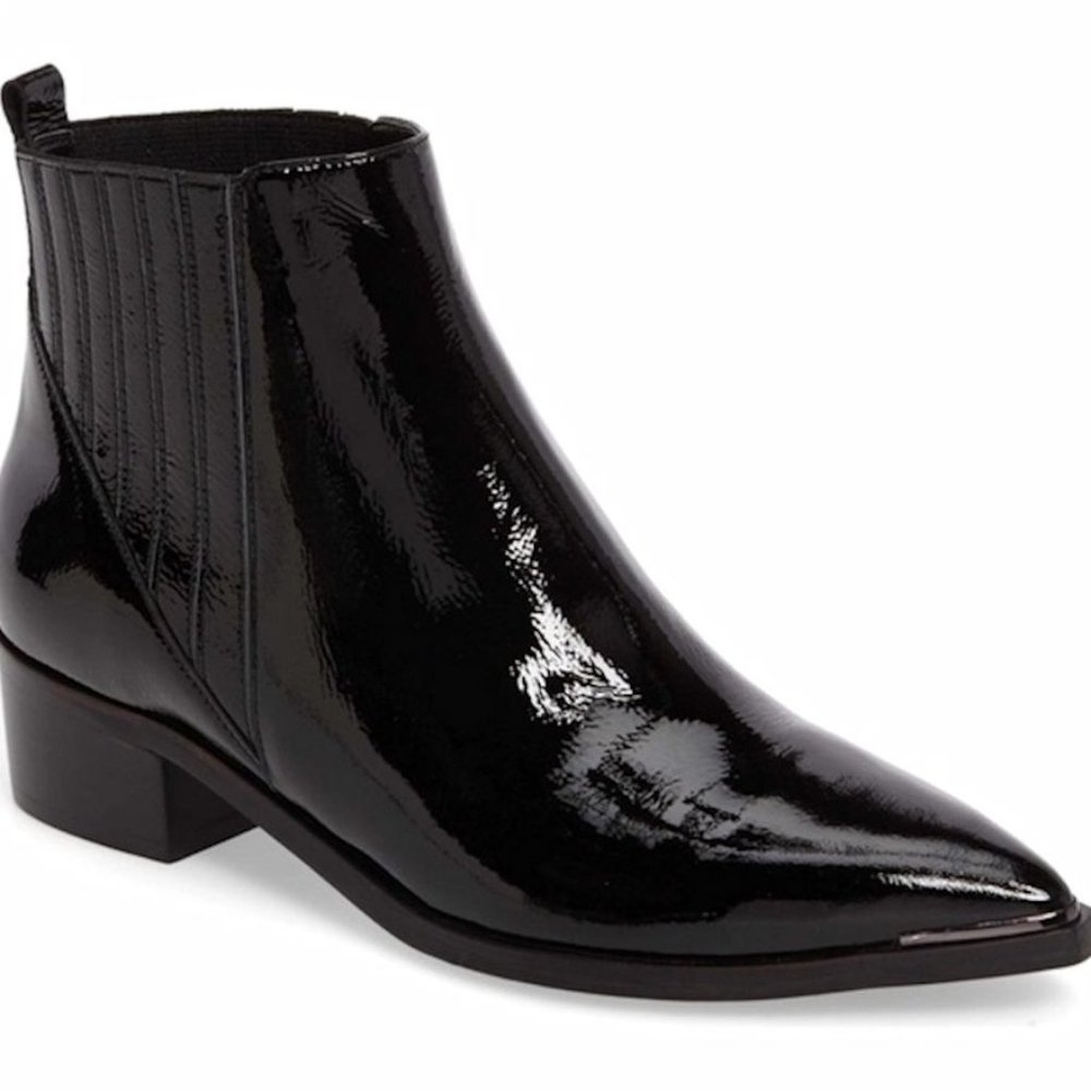 Marc Fisher Yommi Patent Leather Chelsea Ankle Boots Size 8